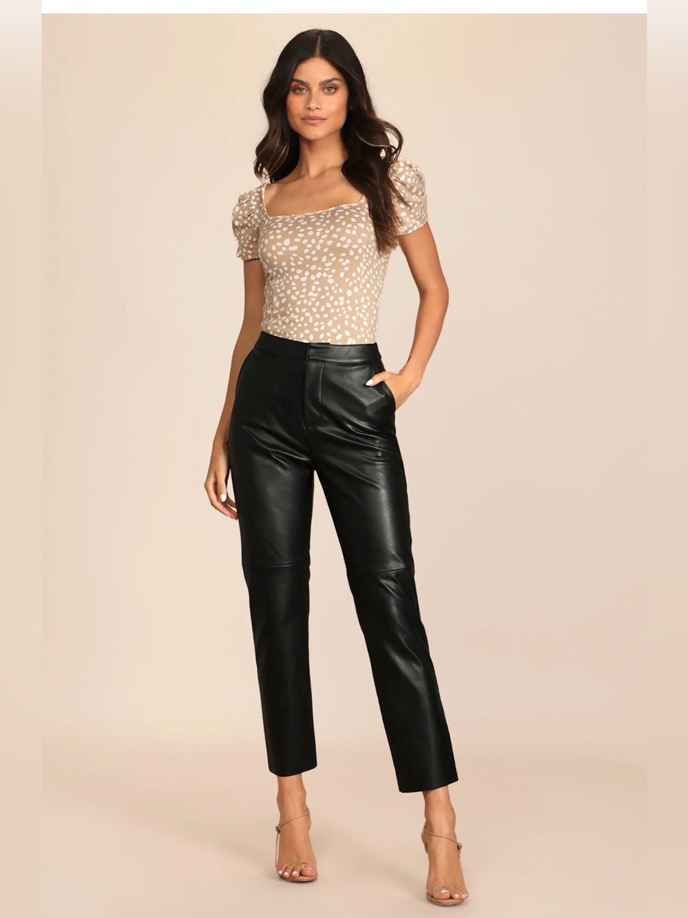 NWT Lulus Open Minded Black Vegan Leather Pants size small